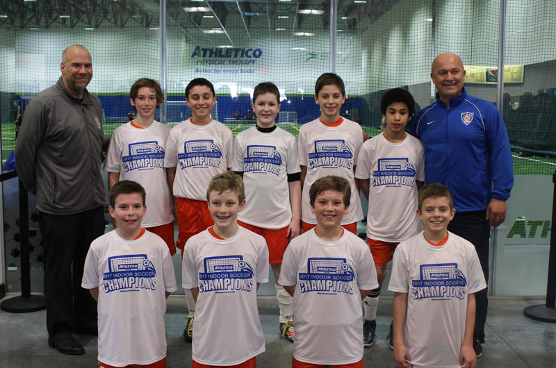 Champions League Youth Soccer team and Athletico Physical Therapy logo